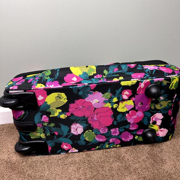 Vera Bradley Hilo Meadow Carry-On Roller Suitcase Luggage Floral Travel Duffle - Picture 10 of 12